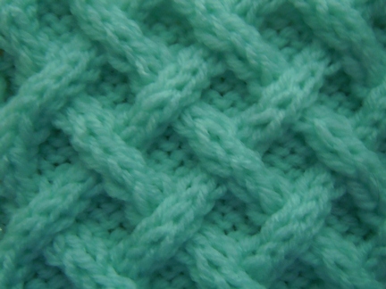 free cable knitting pattern - woven diagonals
